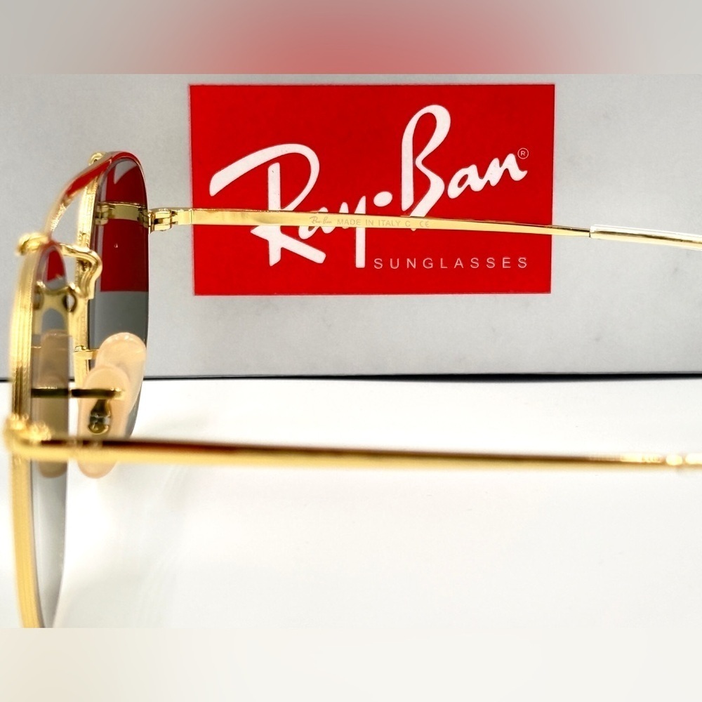 Ray-Ban Marshal Sunglasses Gold Hexagon Frame RB3648 001 54-21 Smoke Lens 343 - Picture 16 of 17